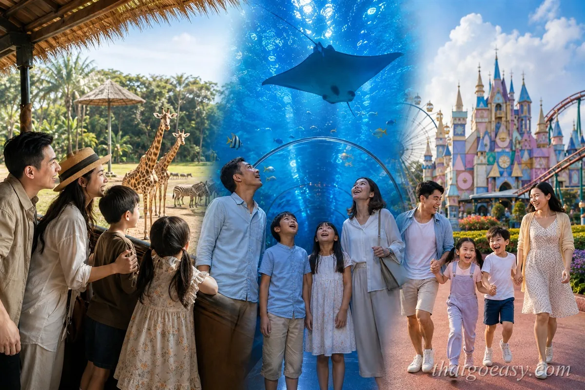 曼谷親子景點三選一：Safari World 長頸鹿、暹羅海洋世界海底隧道、Dream World 主題樂園