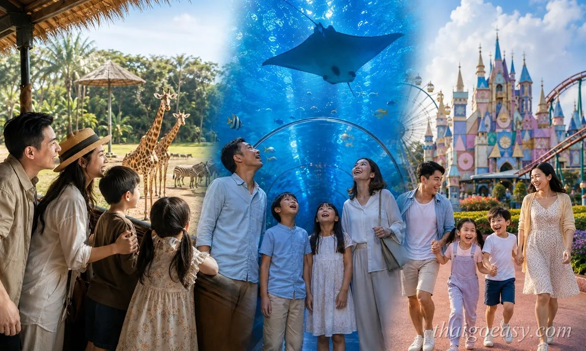 曼谷親子景點三選一：Safari World 長頸鹿、暹羅海洋世界海底隧道、Dream World 主題樂園